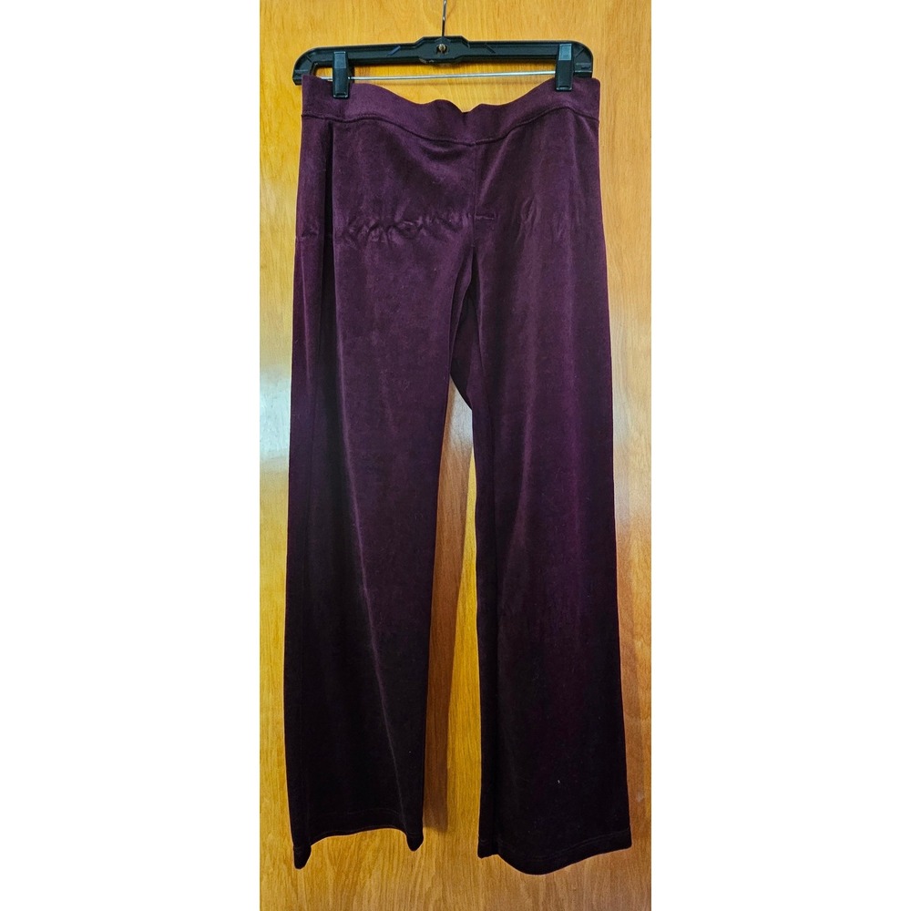 Style & Co Sport Petite Velour Straight Leg Pants Merlot Purple PS 8801MLV681